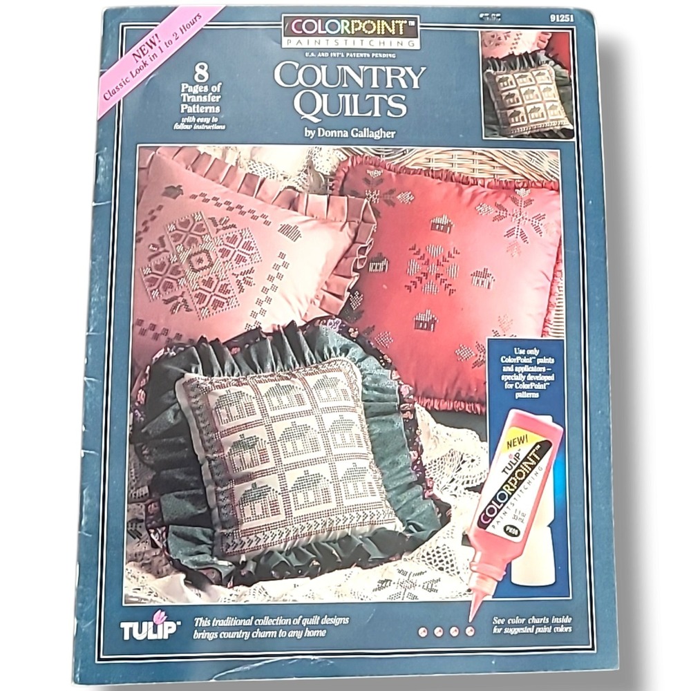 Vintage 1993 ColorPoint Paintstitching Country Quilts Donna Gallagher Patterns